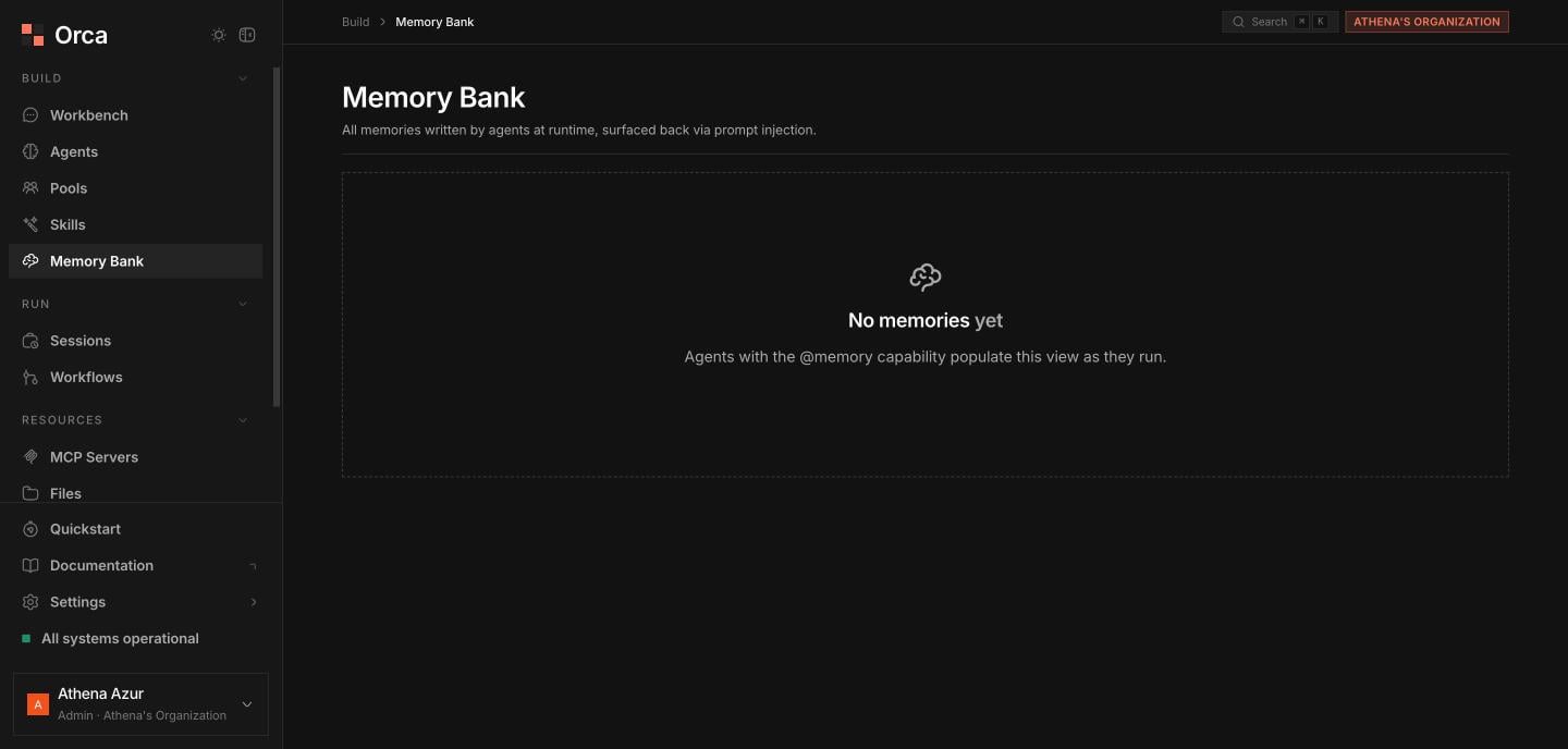 Memory Bank empty state
