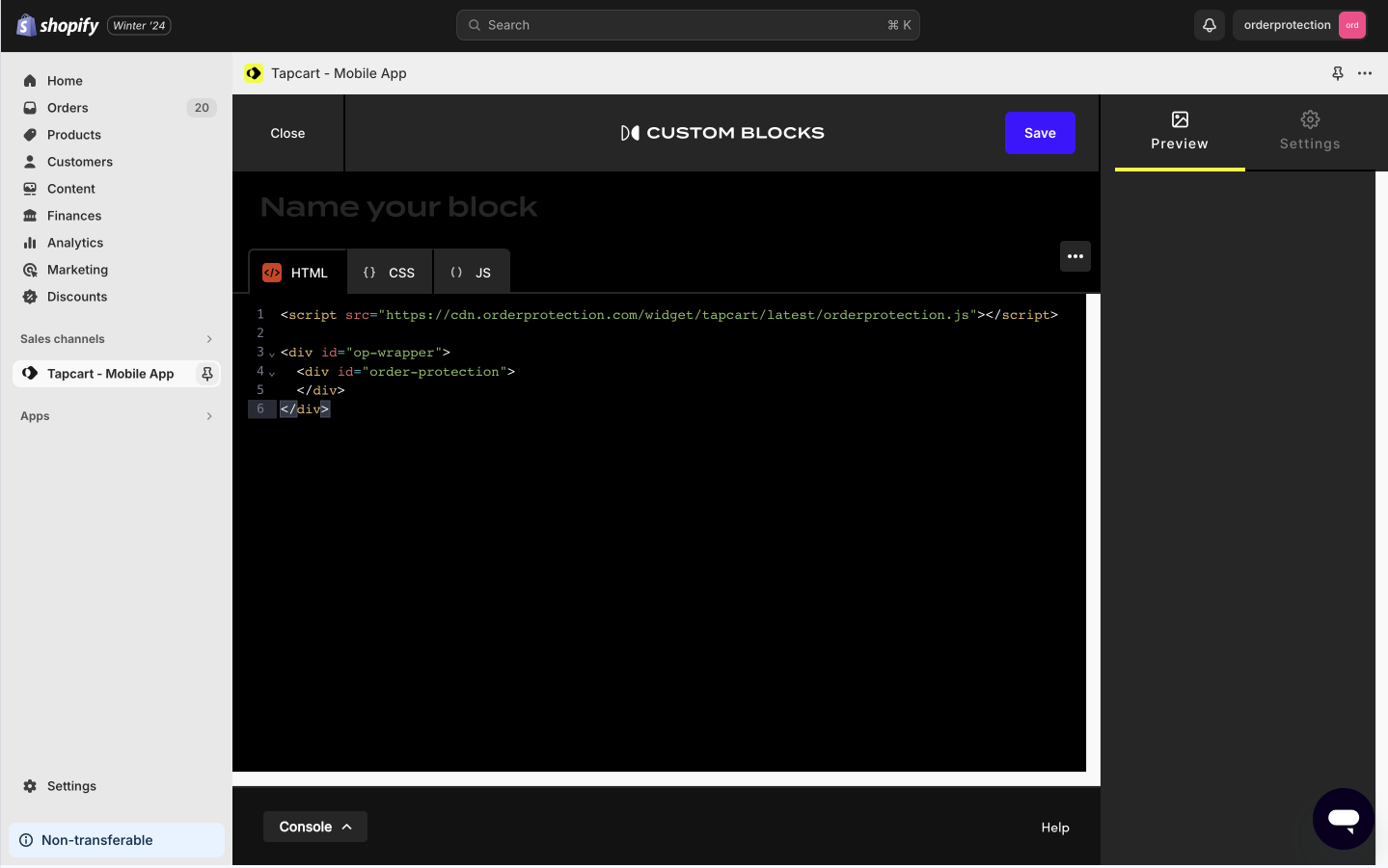 Blocks editor