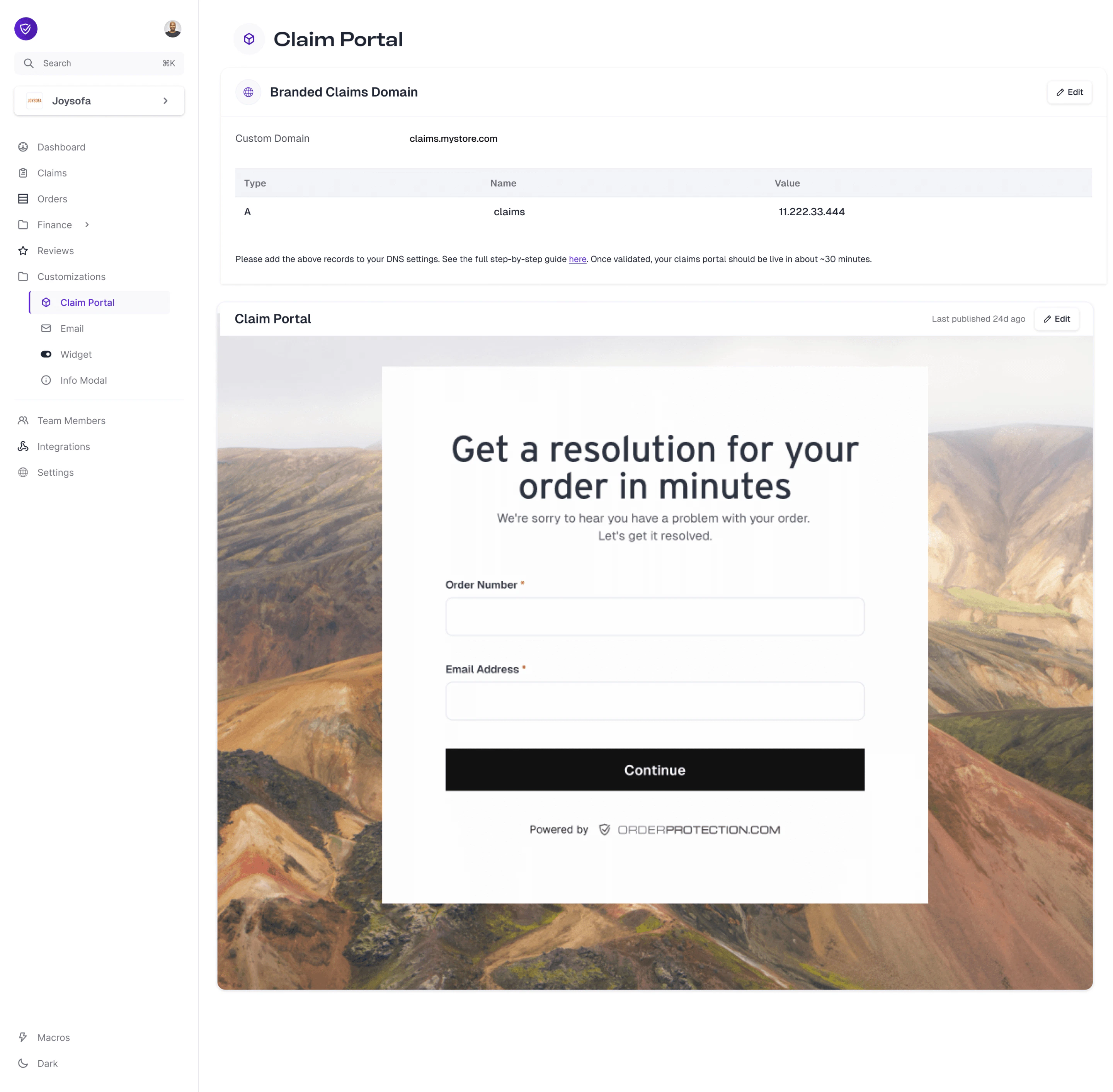 Setting up your custom claims portal