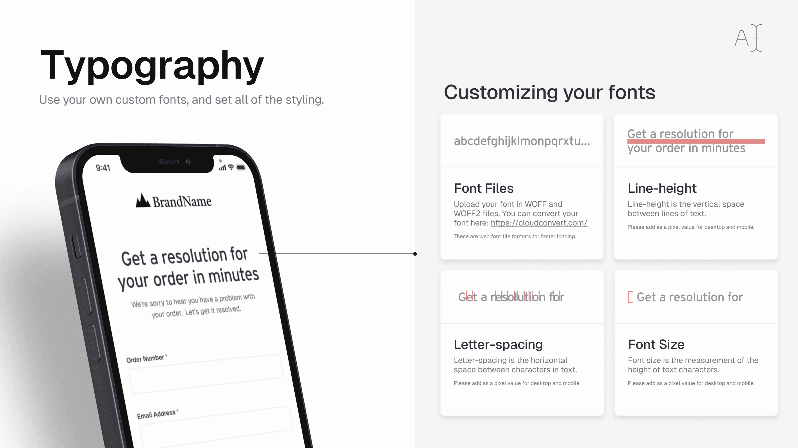 Customize your typography