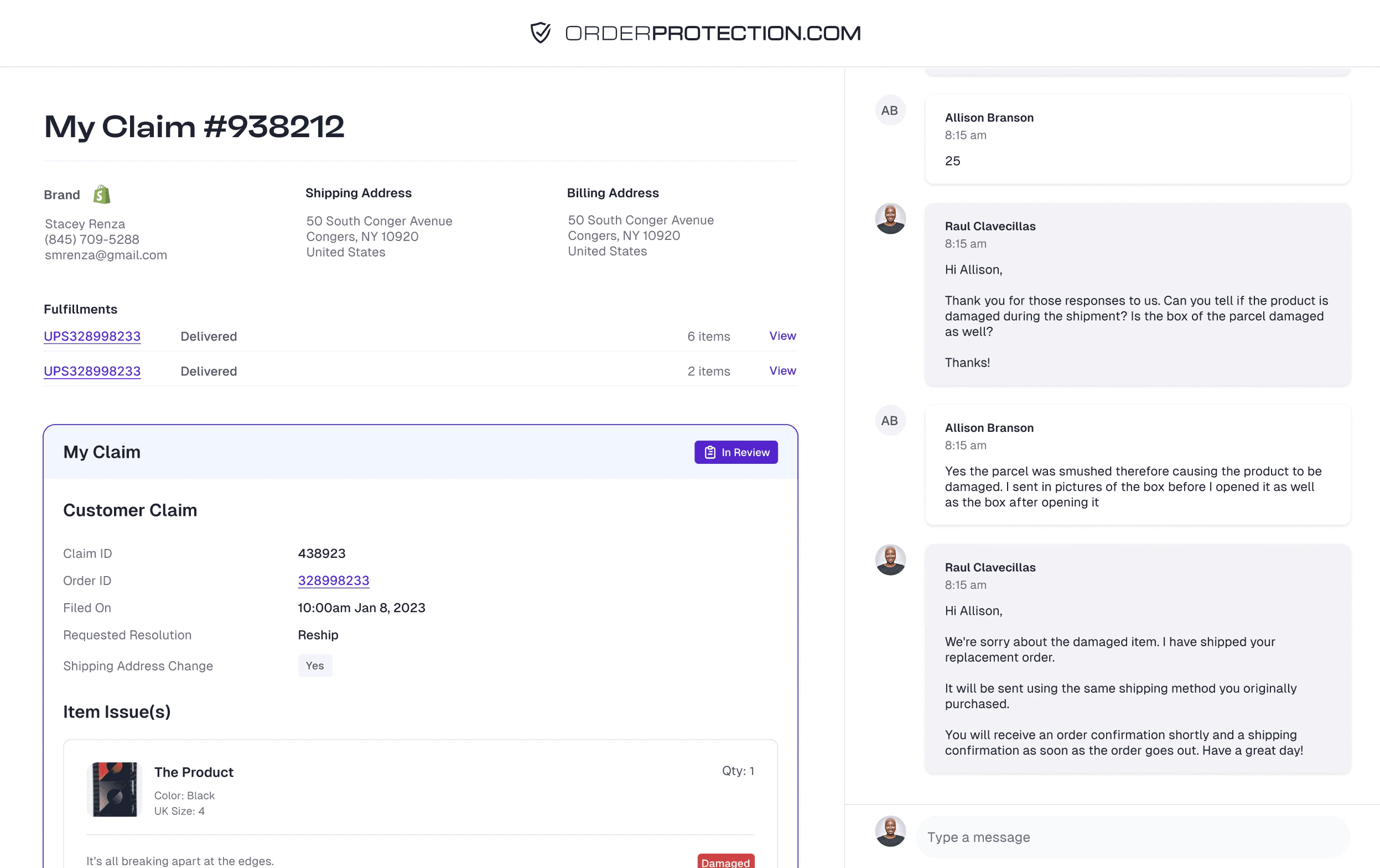 Checking claim status