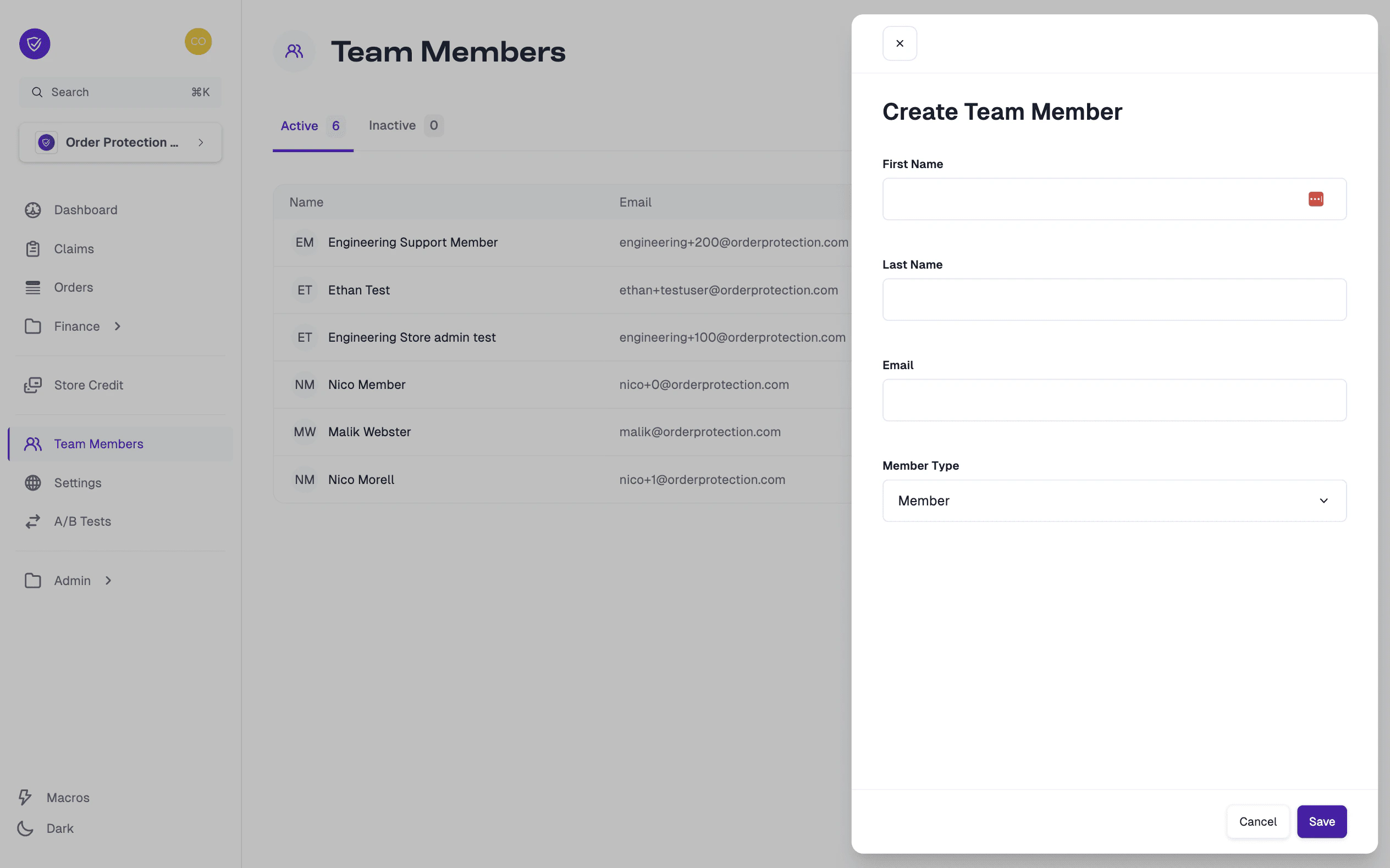 Invite a team member