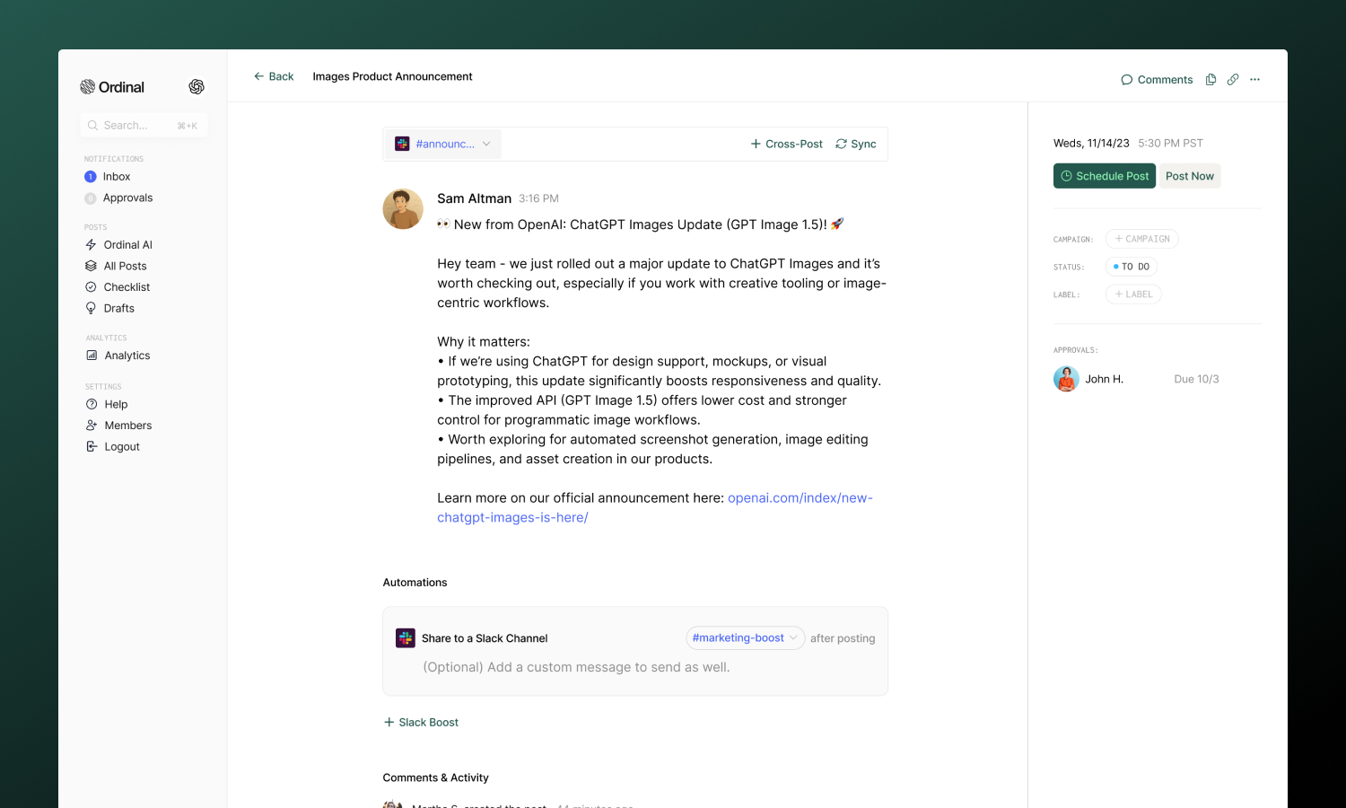 Slack - Ordinal Docs