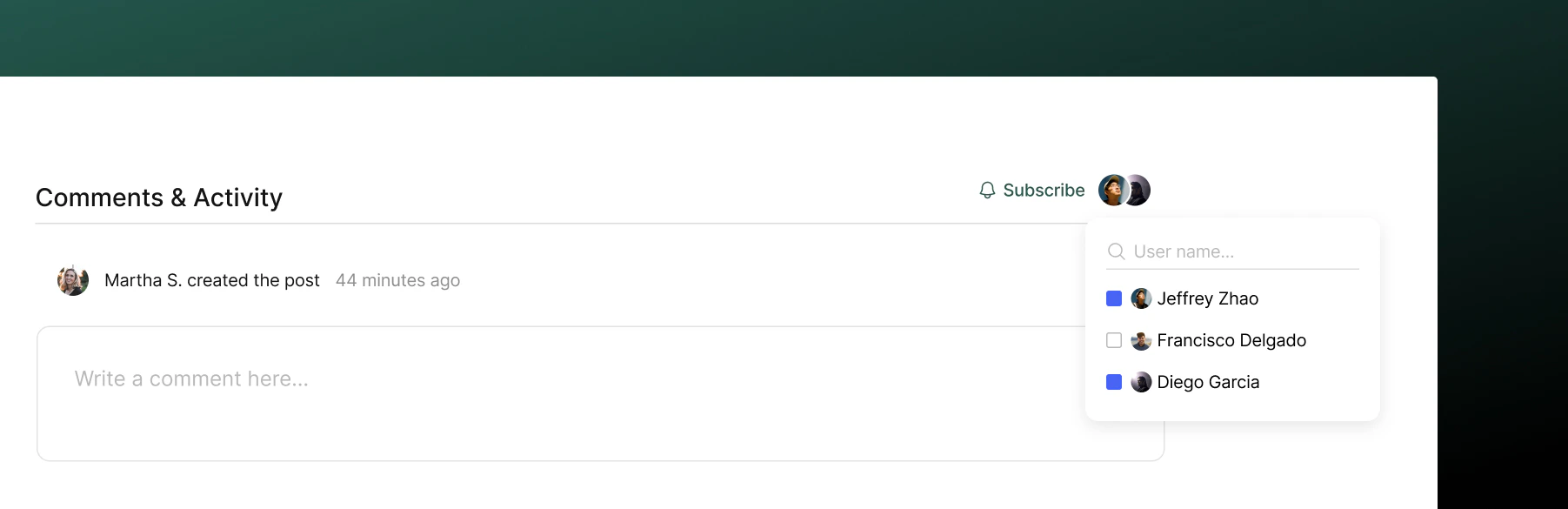 Subscribers Activity