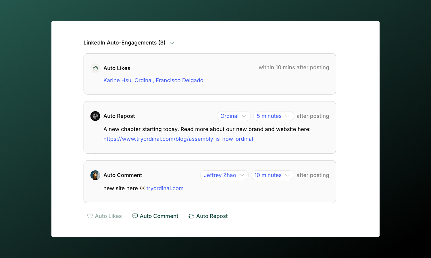 LinkedIn Team Engagements