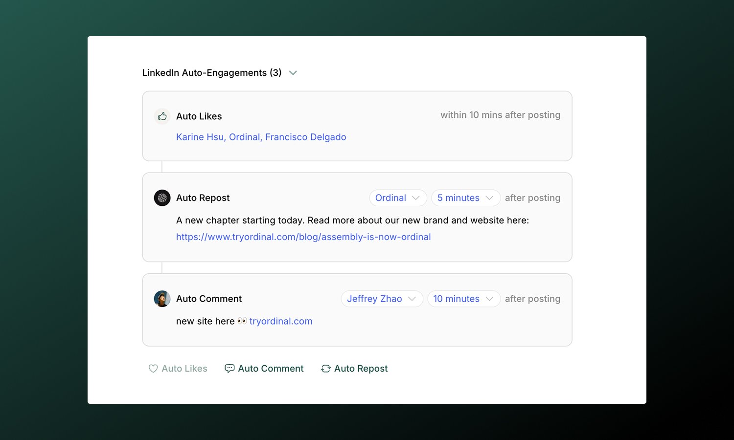 LinkedIn Team Engagements