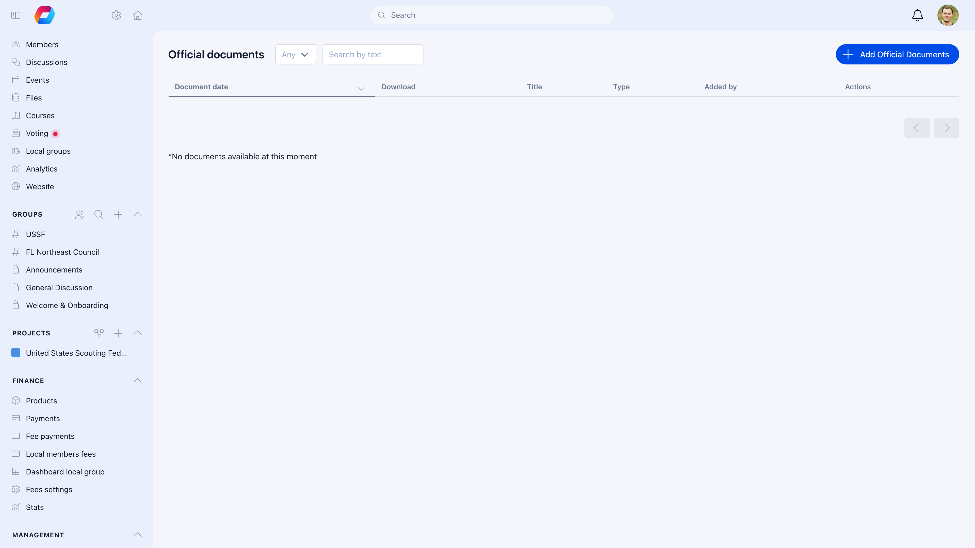 Official Gazette with published decisions and announcements