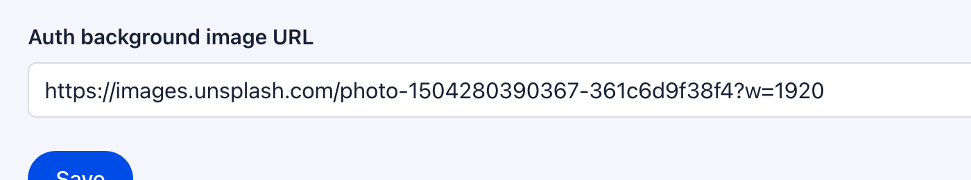 Auth background image URL field