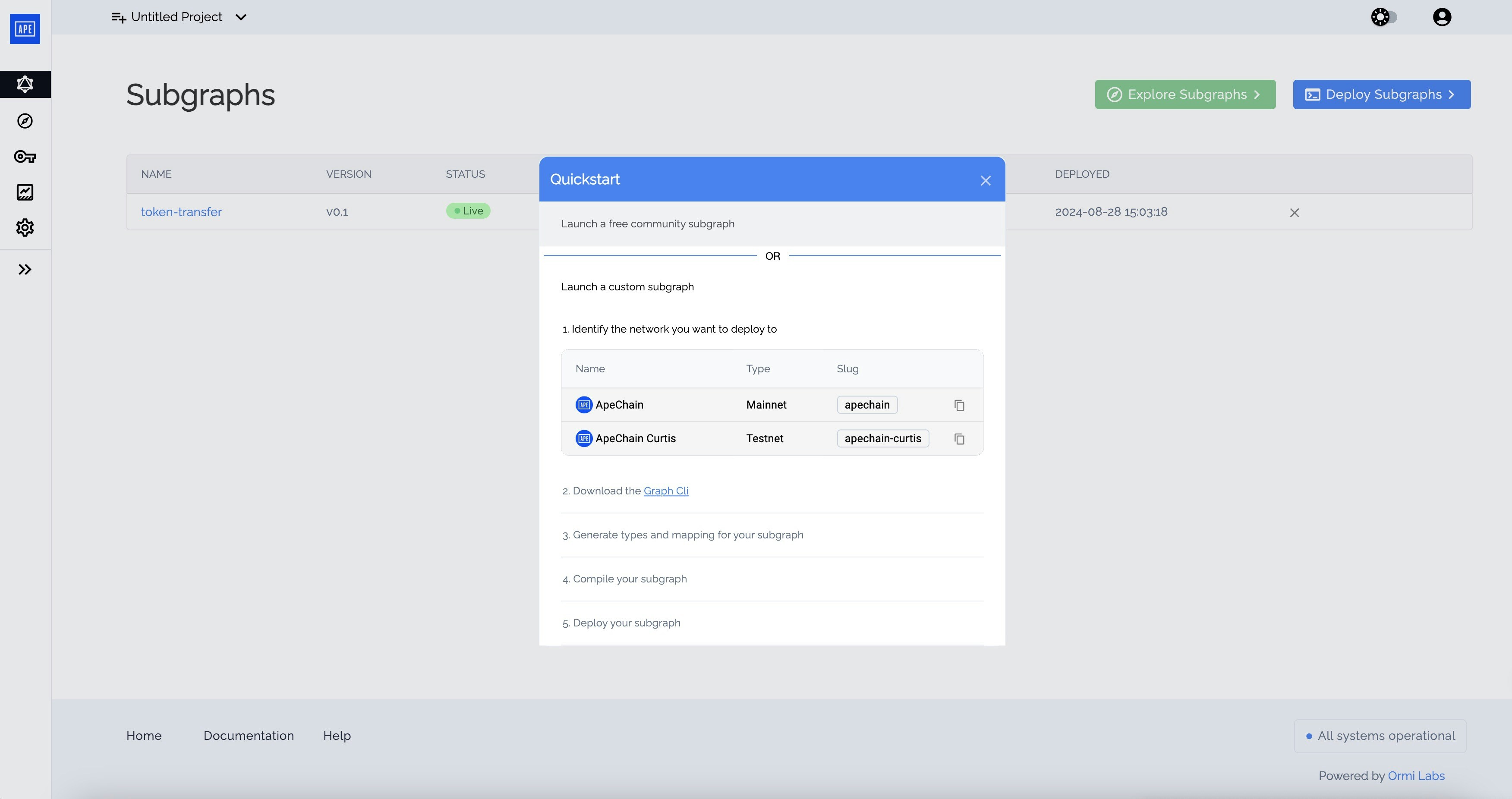 Subgraph analytics page