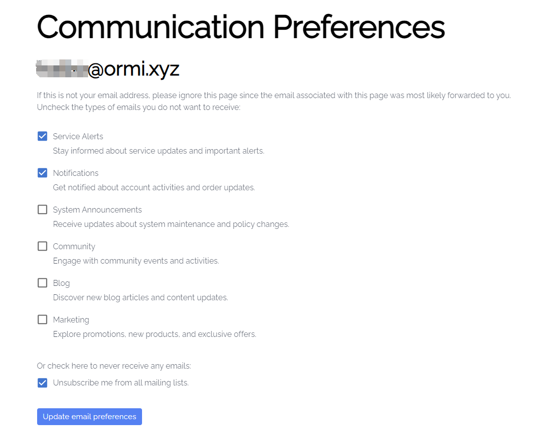 Email Preferences