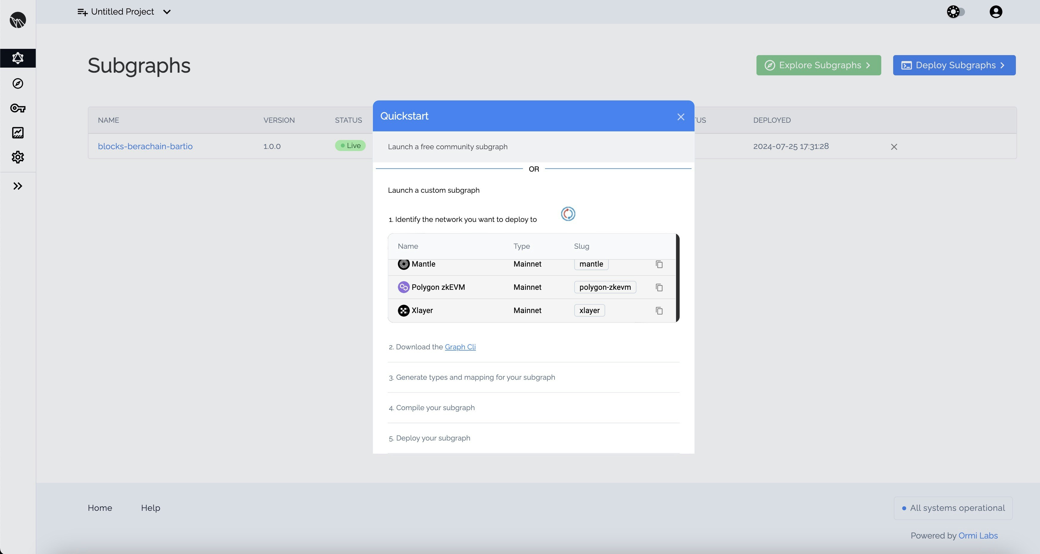Subgraph analytics page