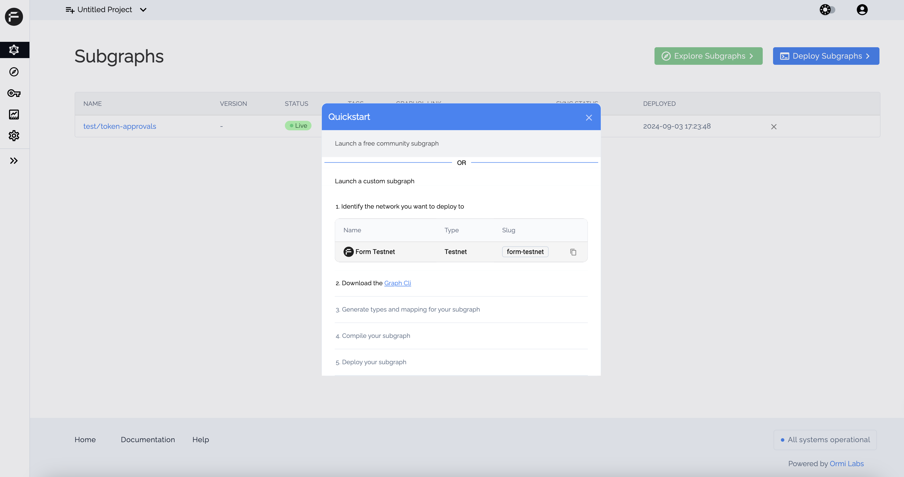 Subgraph analytics page