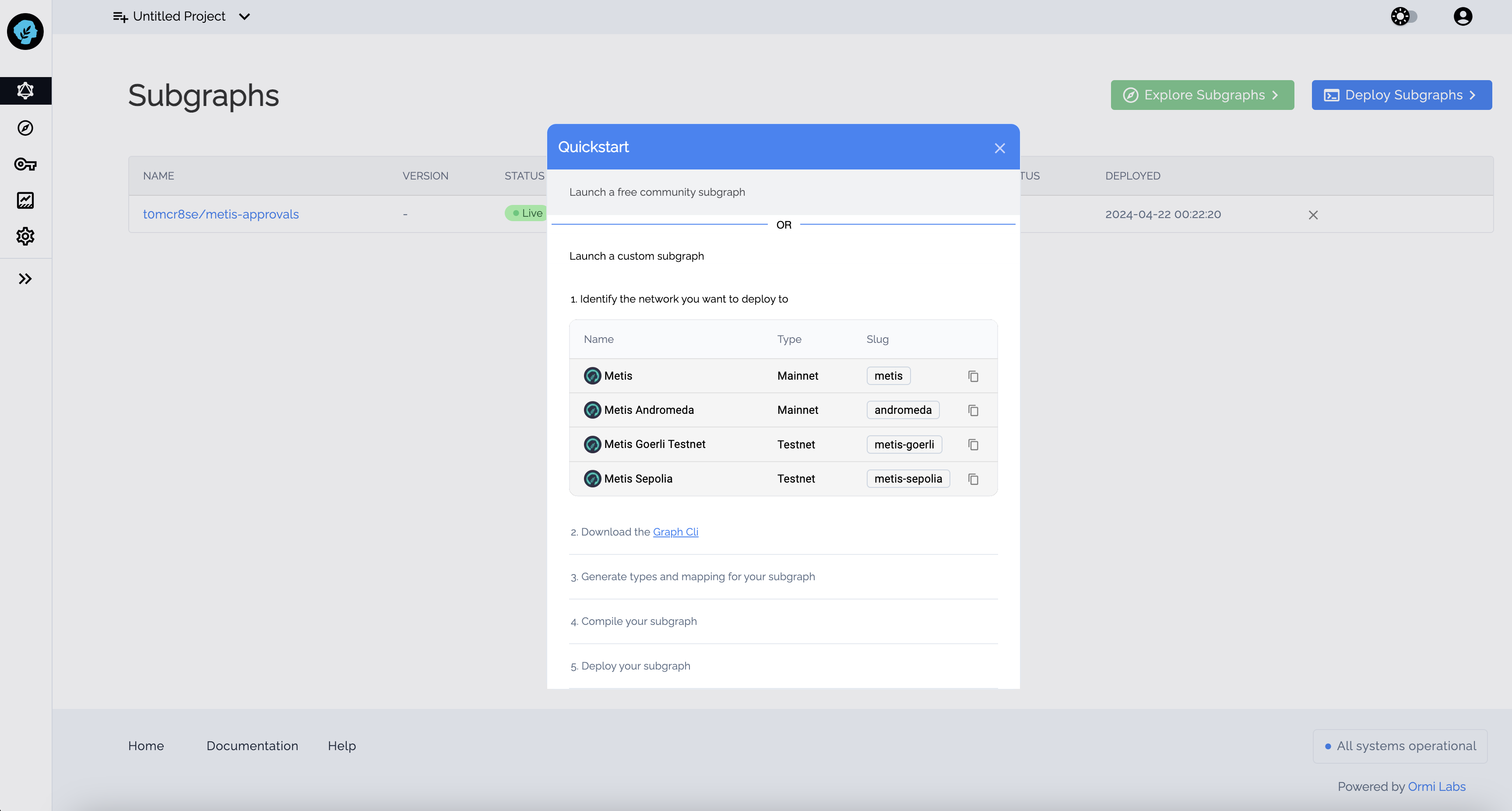 Subgraph analytics page