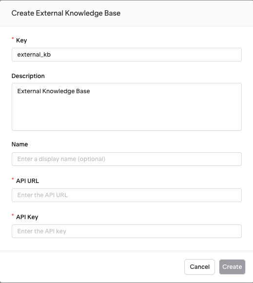 Configure External Knowledge Base
Pn