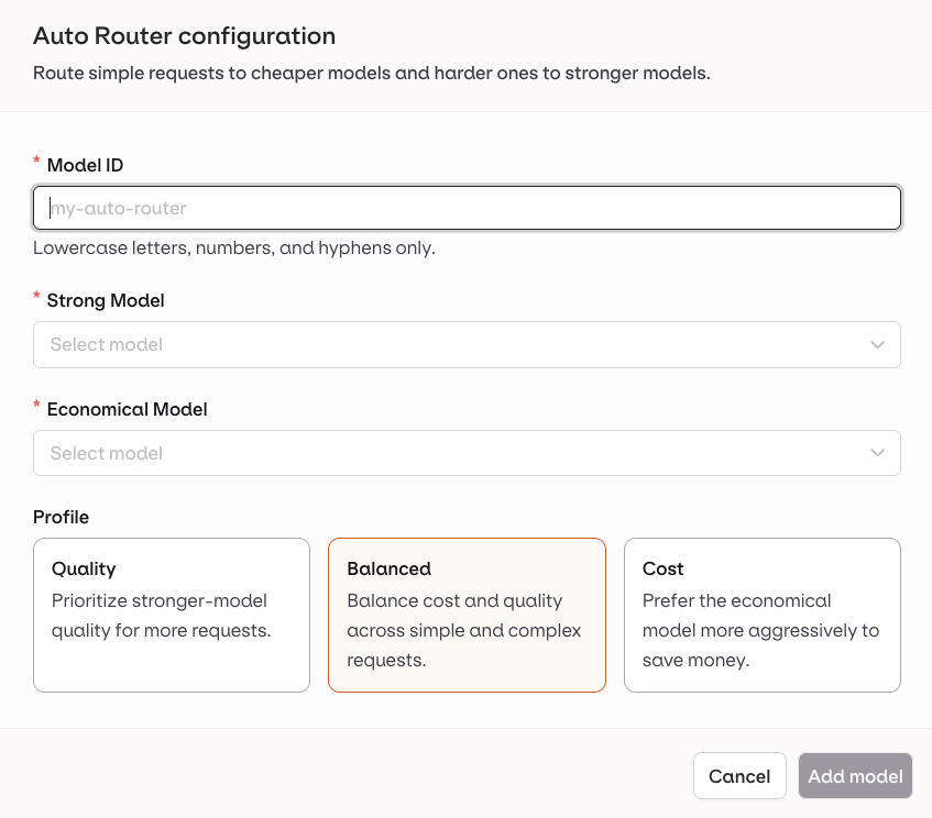 Auto Router configuration