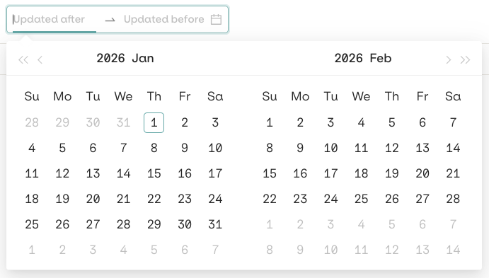 Memory Store Date Filter