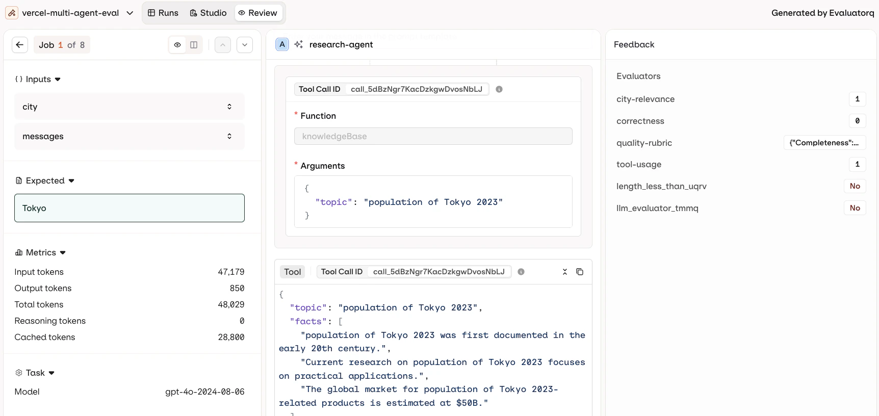 Vercel AI SDK execution trace in Orq