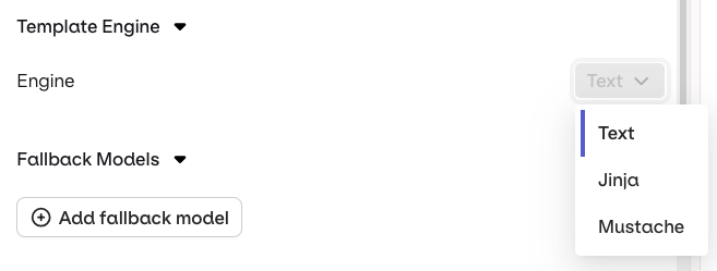 Template engine selector
