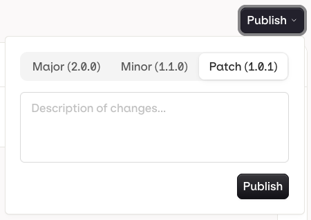 Tool version publish