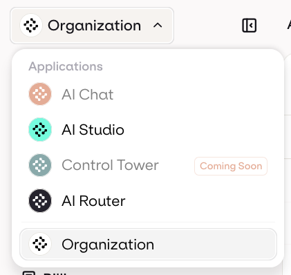 App Switcher Organization App Switcher Organization