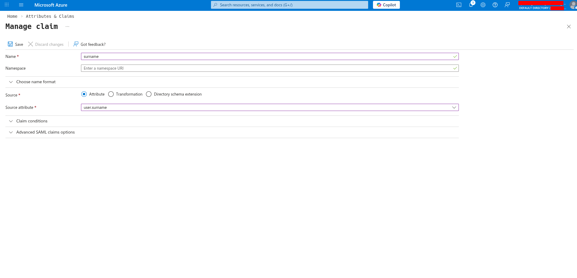 Manage claim - surname