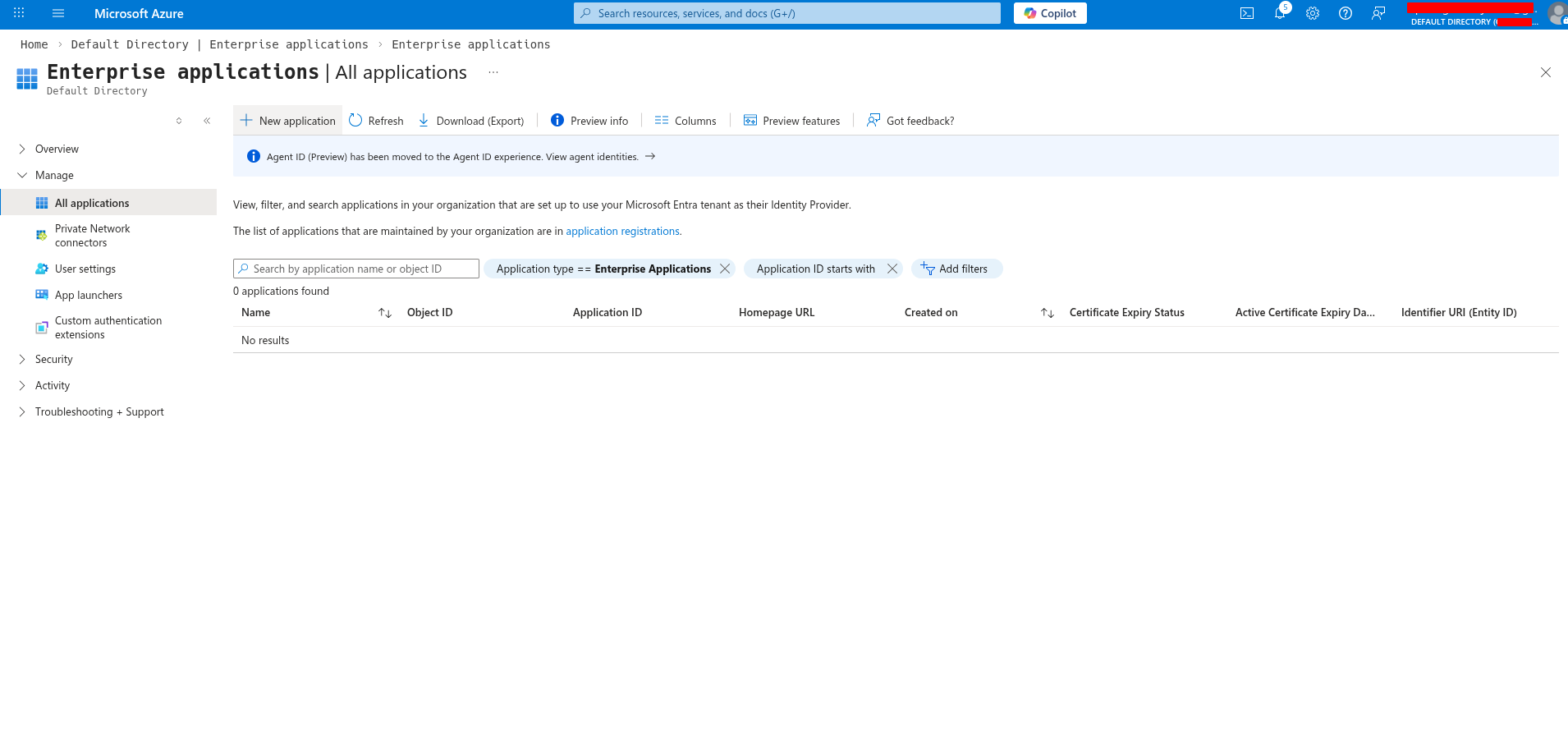 Enterprise applications page