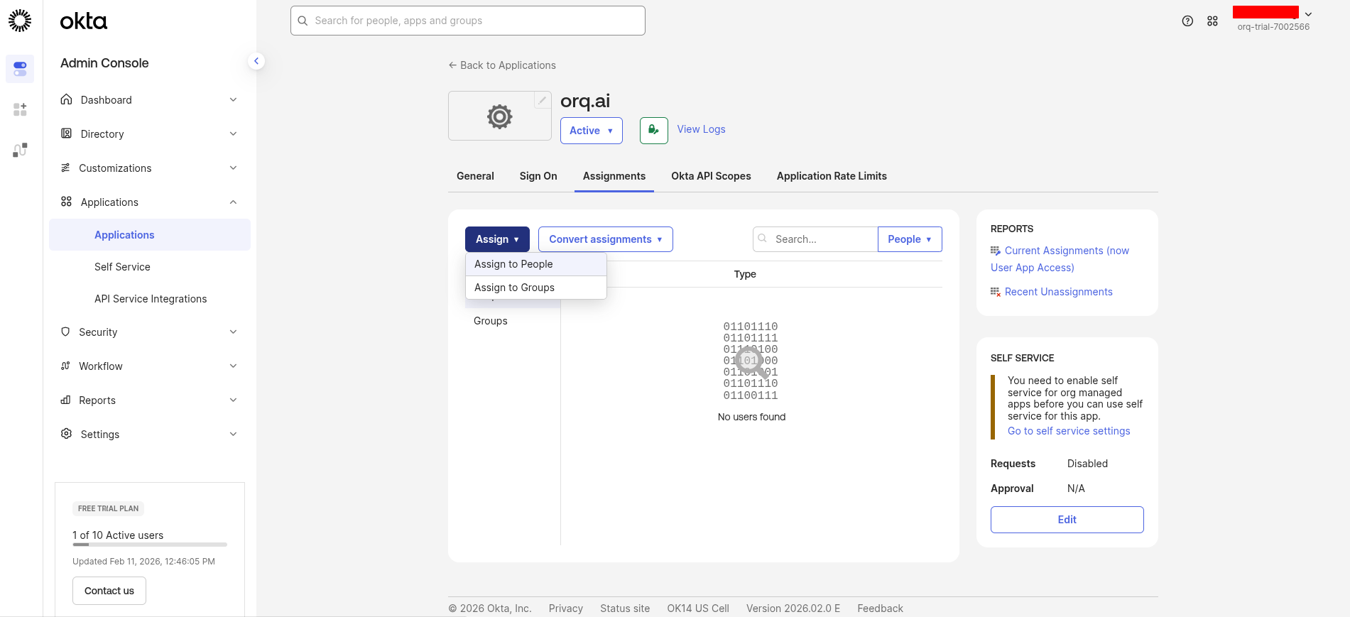 Assign users to Okta application
