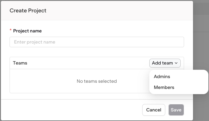 Create Projects Members Pn