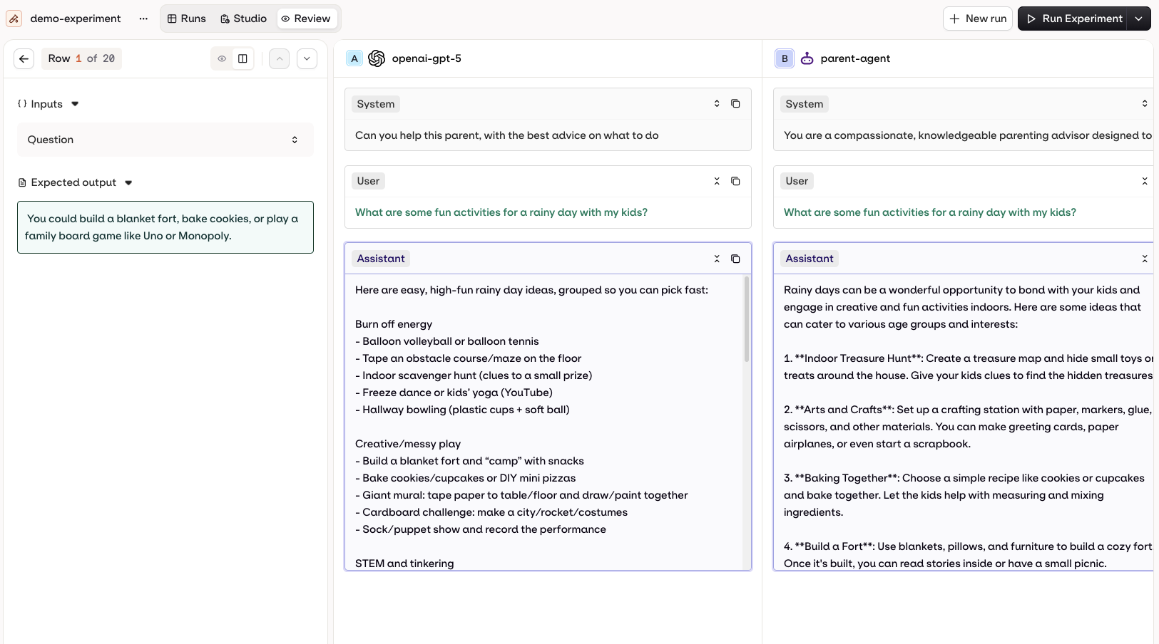 Models Comparison Experiment Models Comparison Experiment