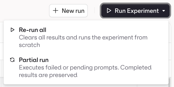 Partial Run Experiment Partial Run Experiment