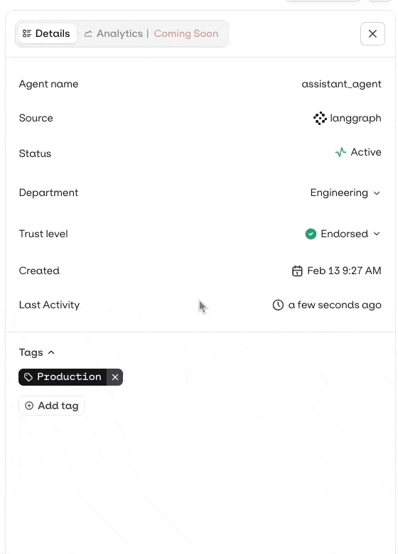 Adding a tag to an asset