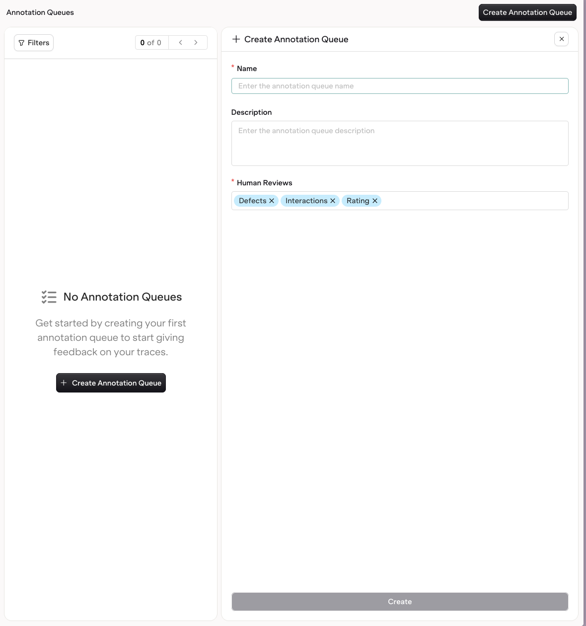 Creating Annotation Queue