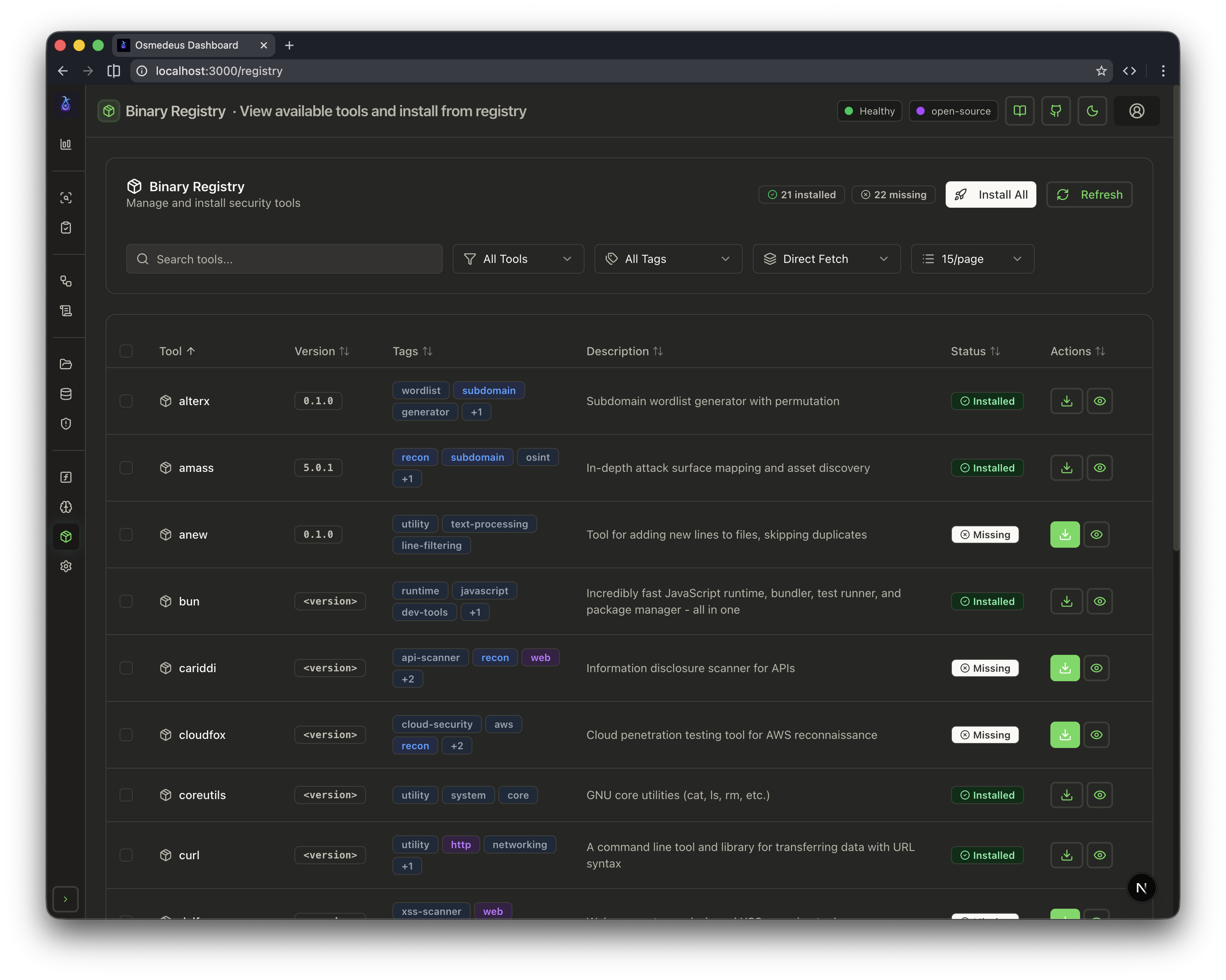 Web UI - Osmedeus Docs