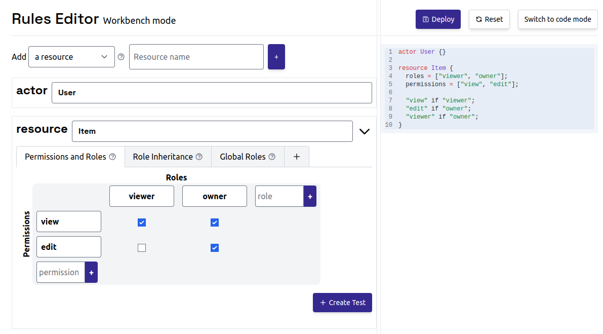 Screenshot of the Rules Editor after adding a Document resource