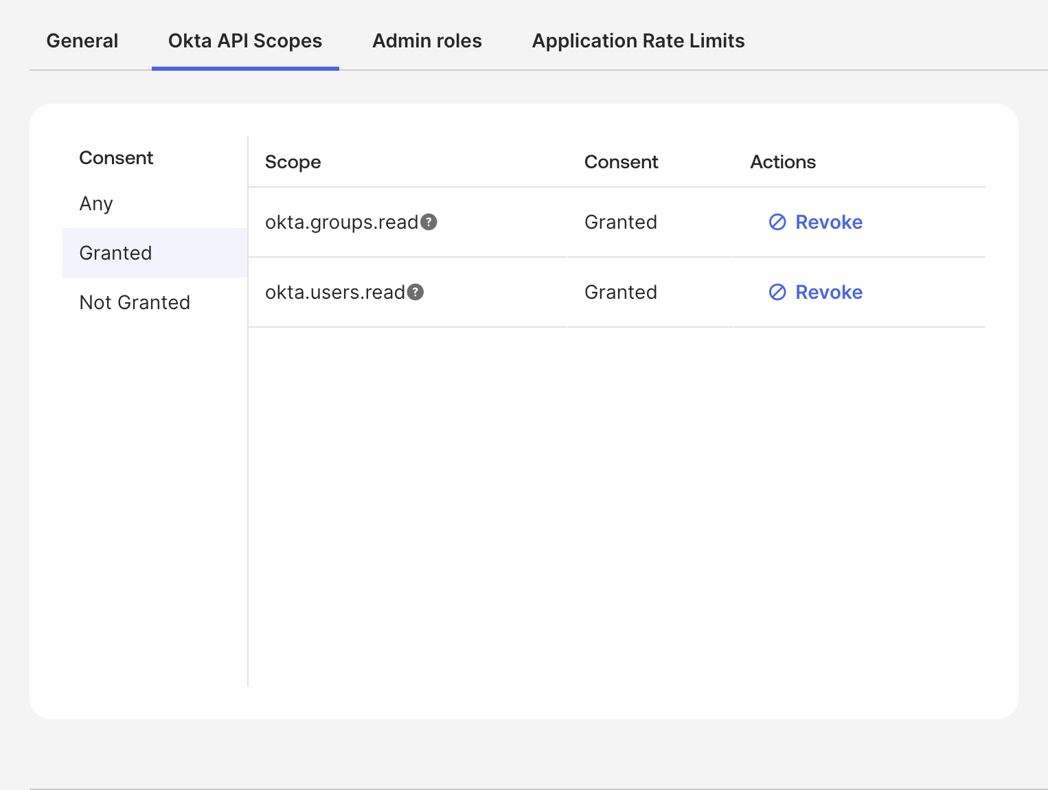 Connect Okta Assign Scopes