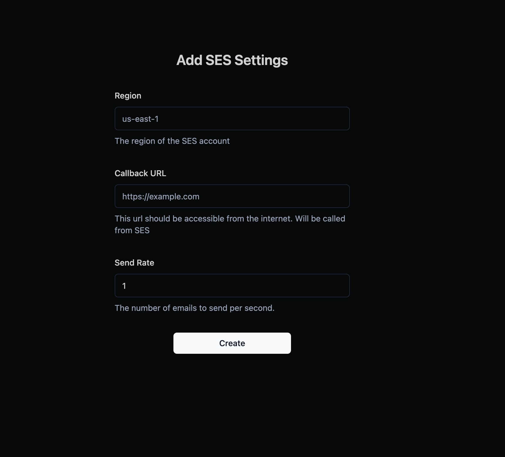 add ses settings