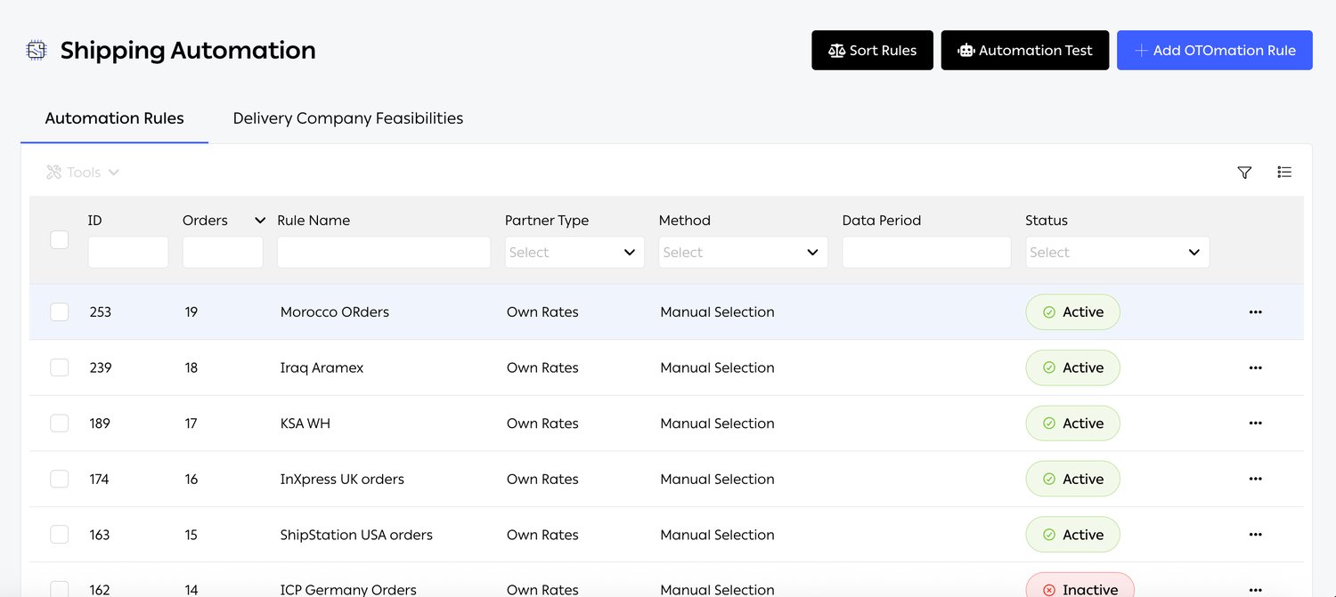 The Automation Rules tab