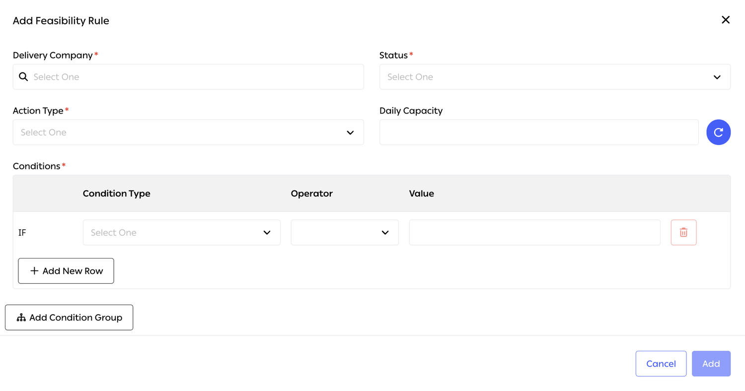 Add Feasibility Rule