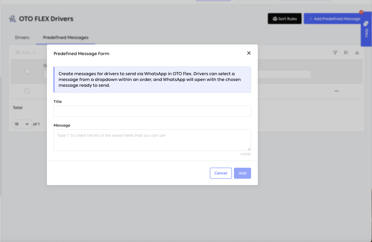 Creating a predefined message