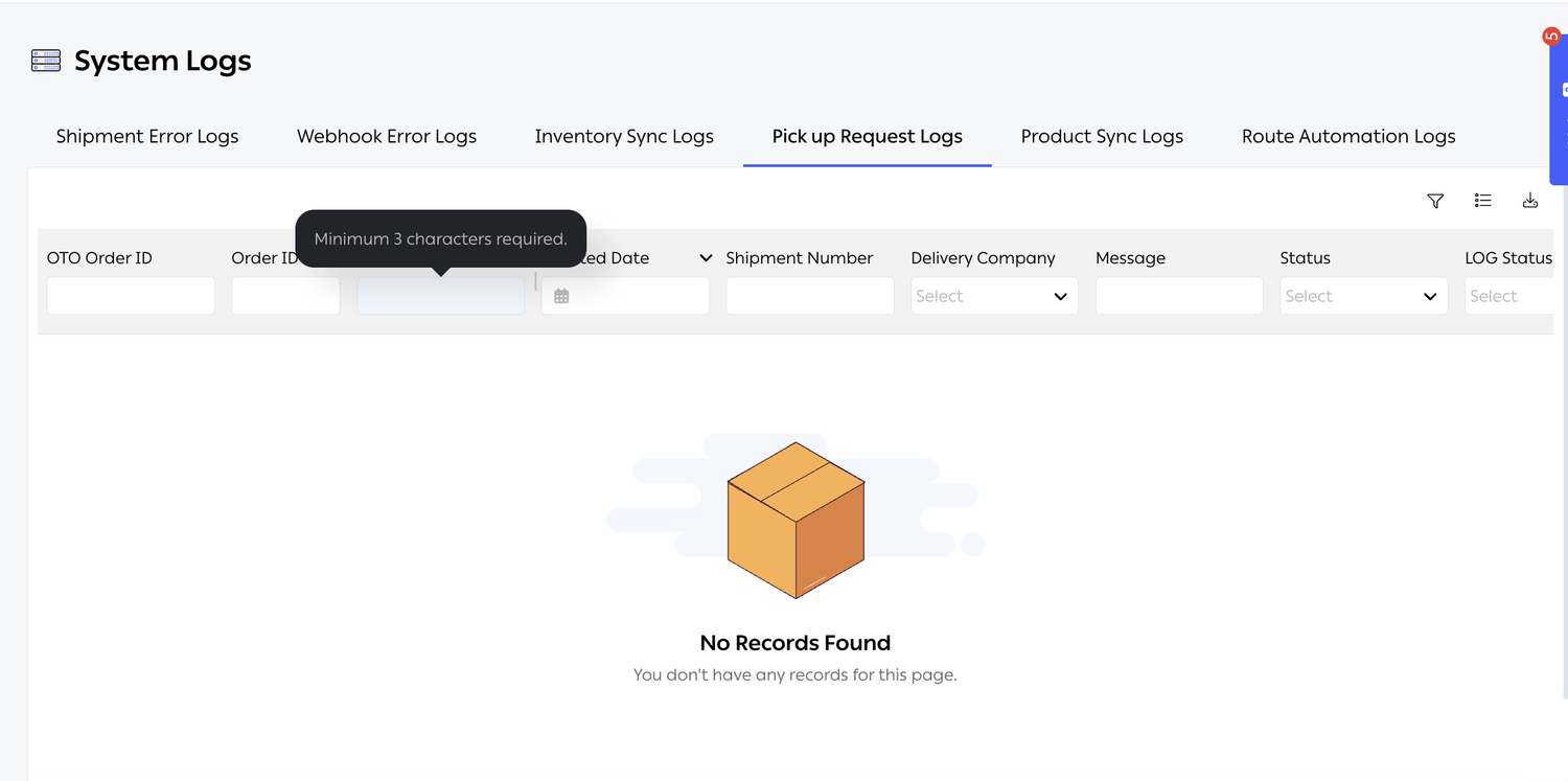 Pick up Request Logs
