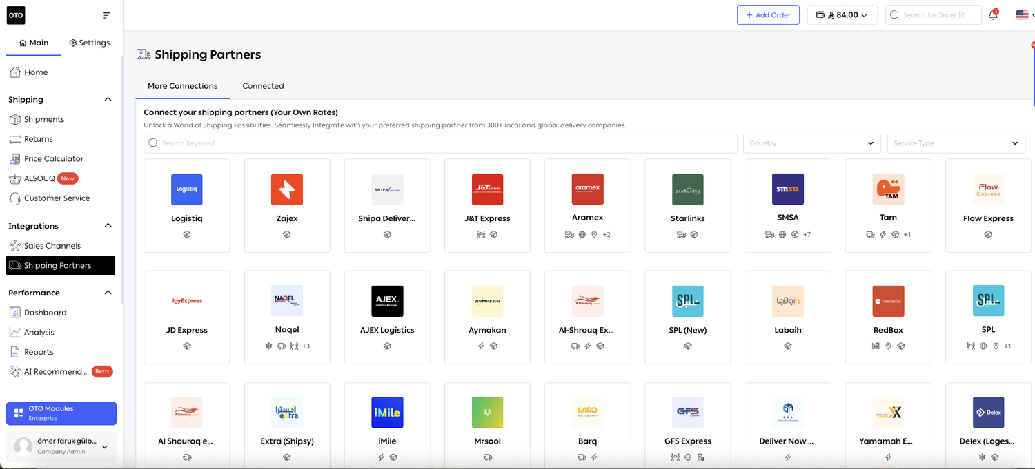 The Shipping Partners catalog