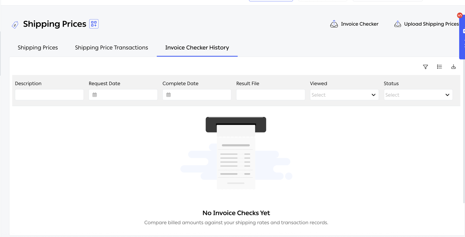 Invoice Checker History
