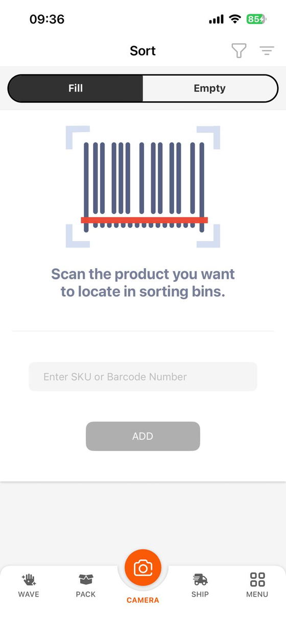 Sorting in the app