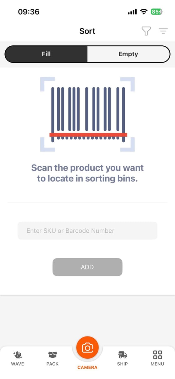 Sorting in the app