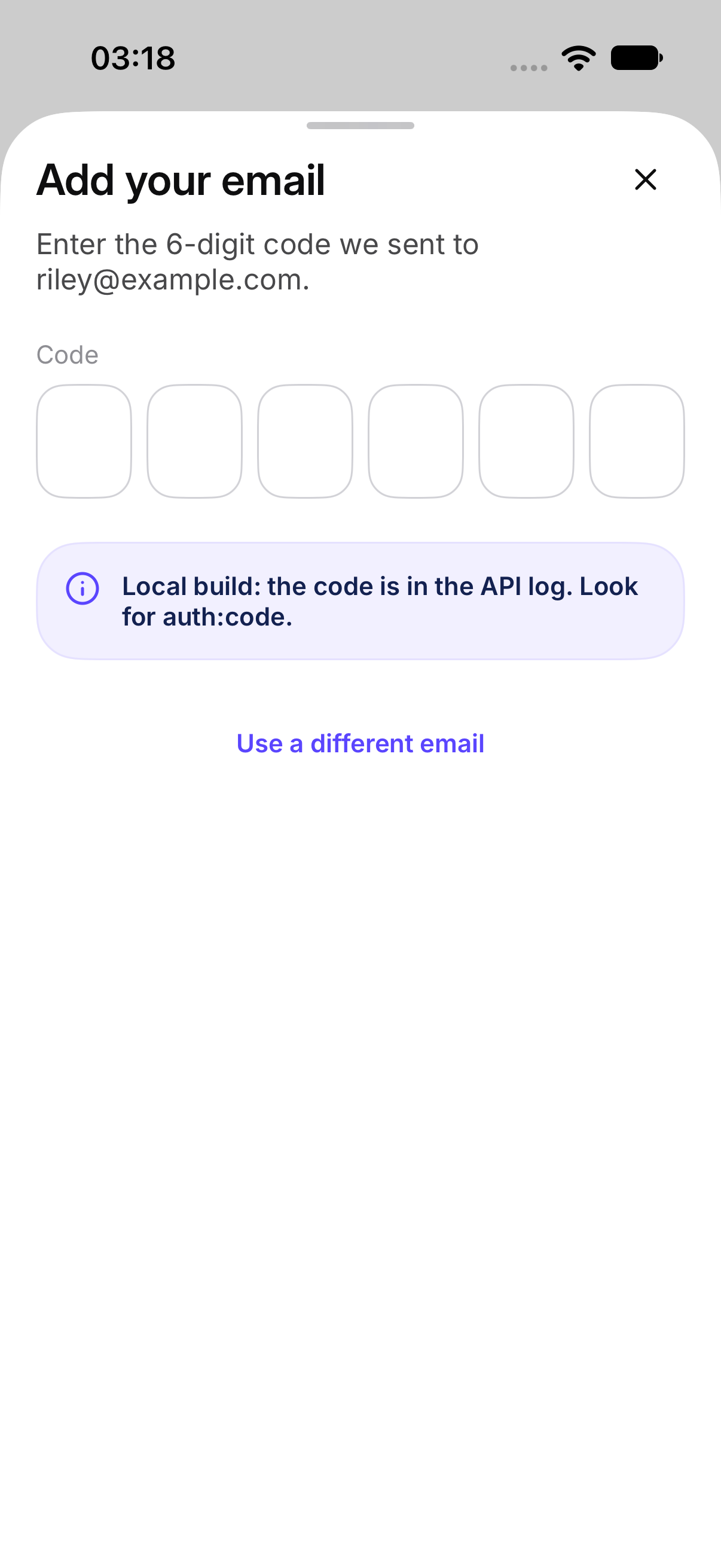 The code for that email