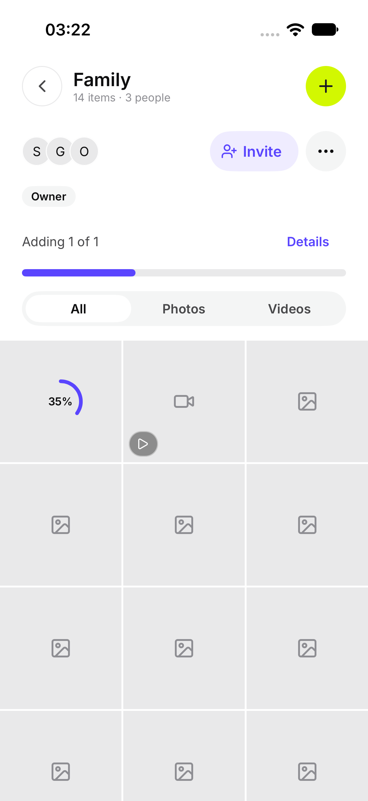 A Chest while a file is still being added