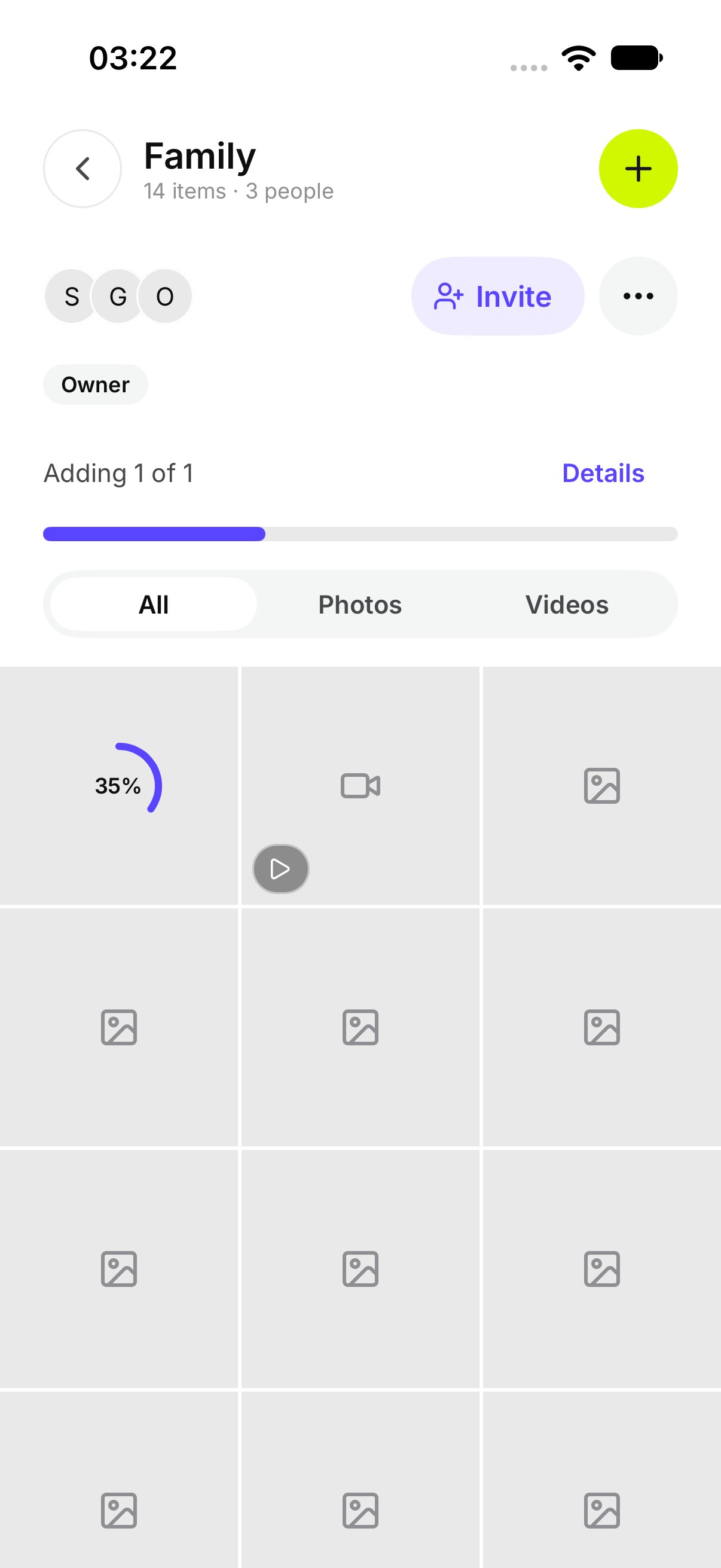 A Chest while a file is still being added