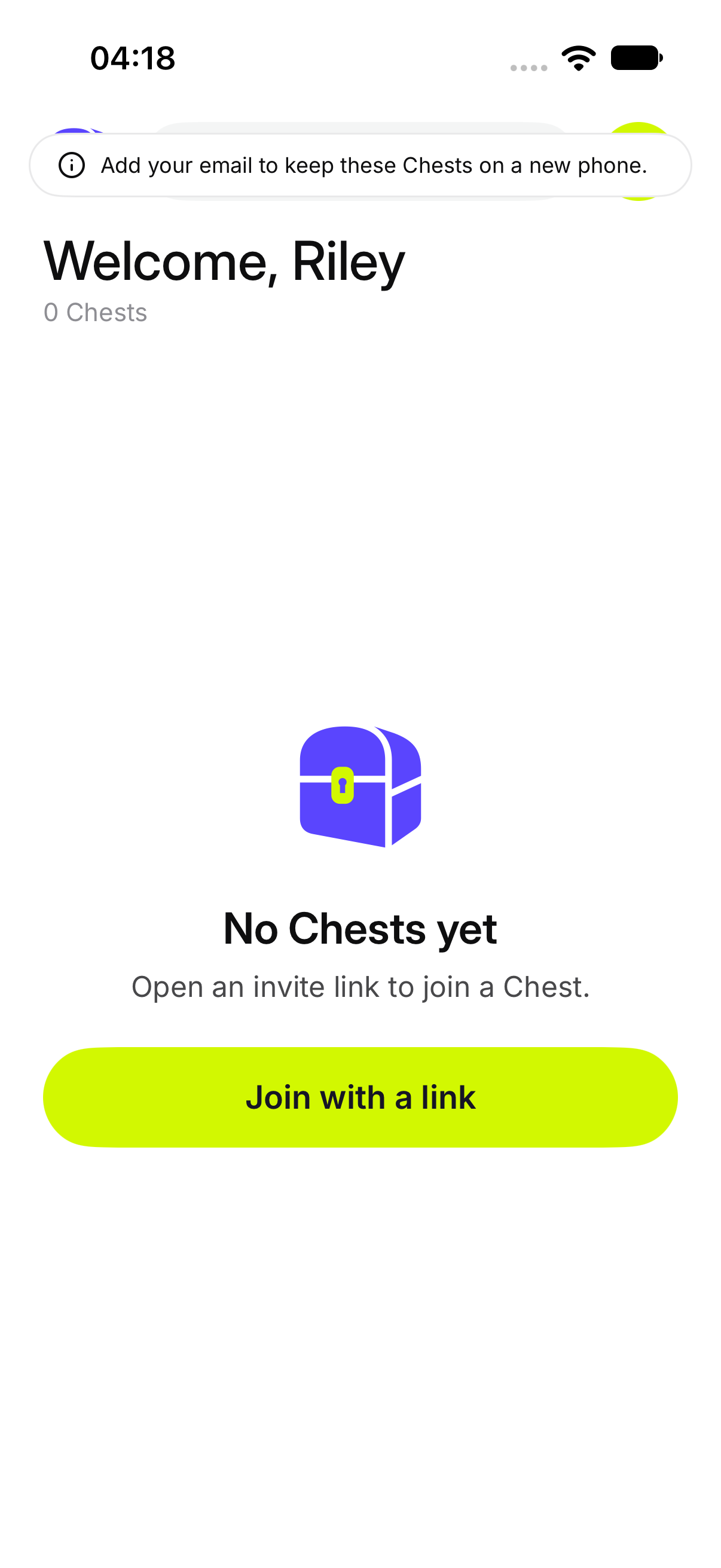 A guest home, with no Chests yet