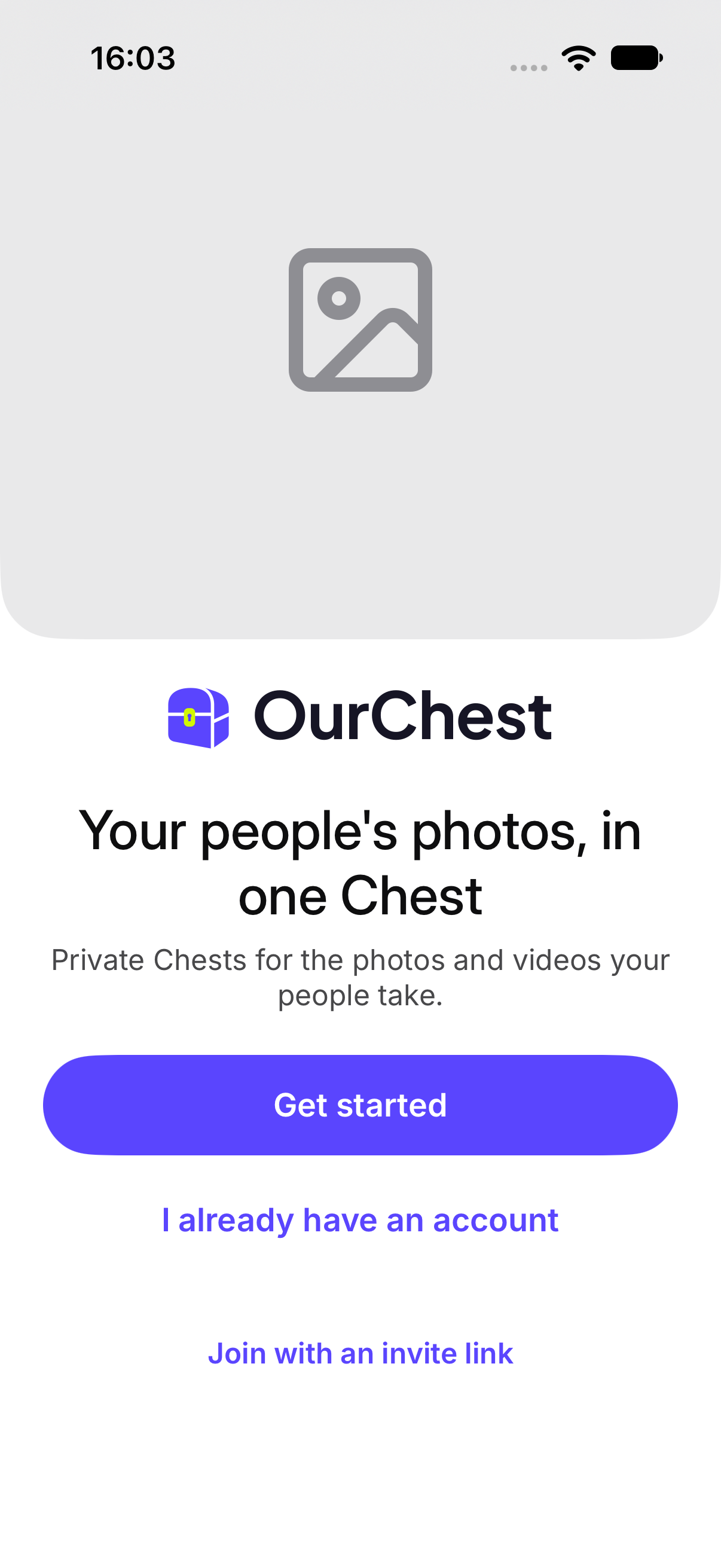 Welcome, with Get started
