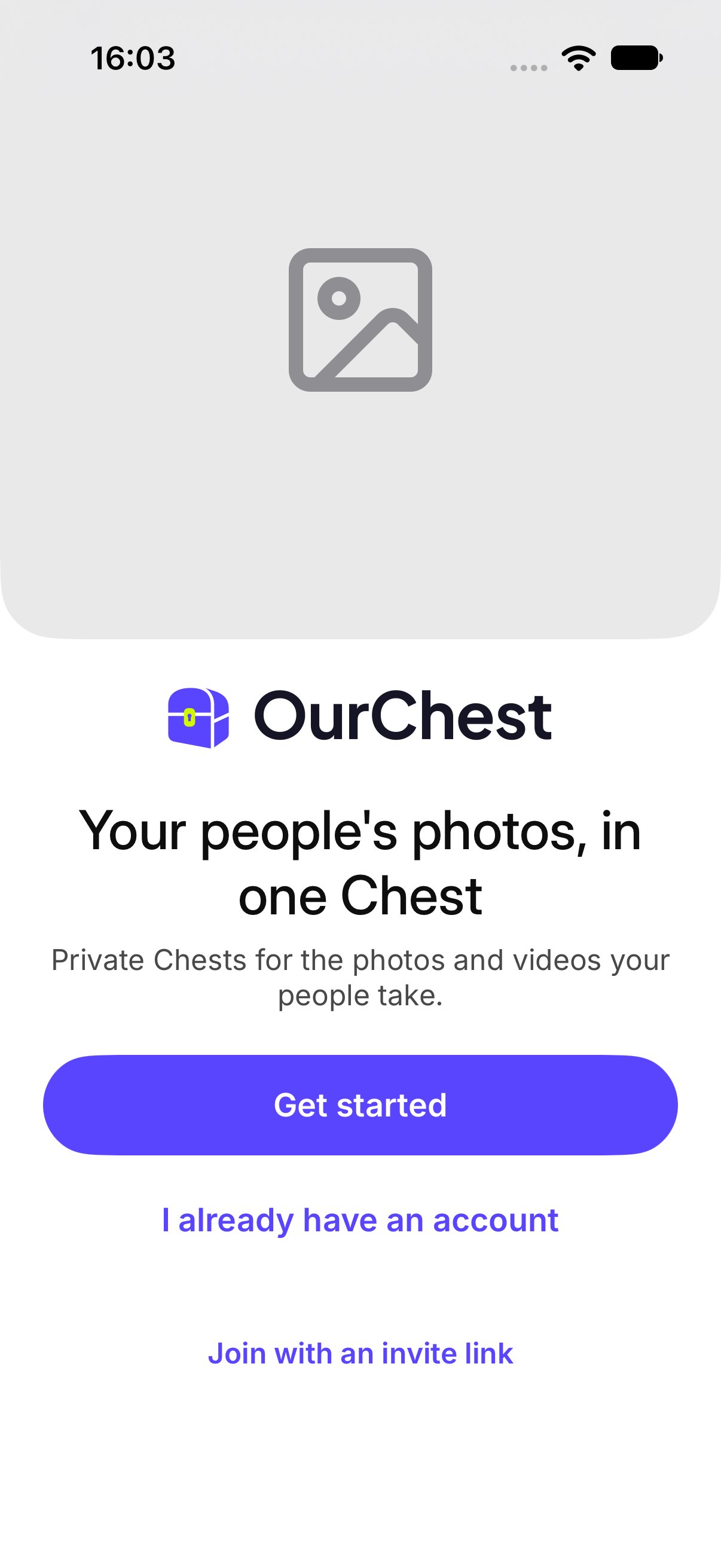 Welcome, with Get started